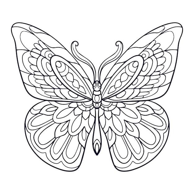Красивые искусства мандалы бабочки, изолированные на белом фоне