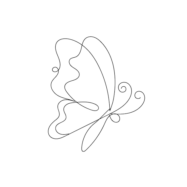 Beautiful butterfly outline illustration