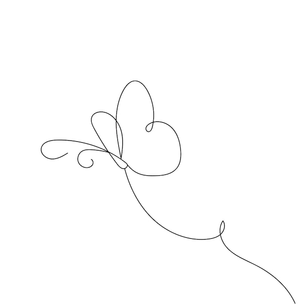 Beautiful butterfly outline illustration