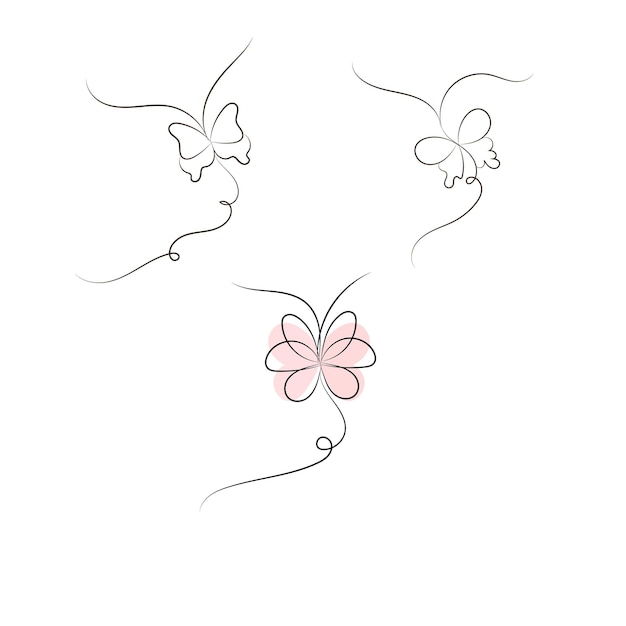 Beautiful butterfly outline illustration