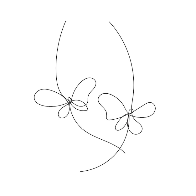 Beautiful butterfly outline illustration