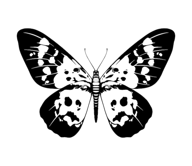 Beautiful Butterfly silhouette art illustration