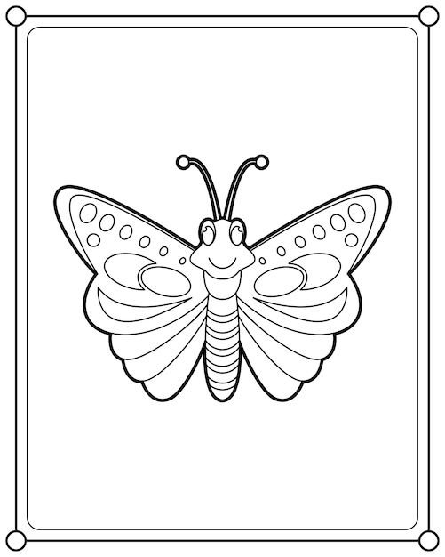 Vector beautiful butterfly suitable for children's coloring page vector illustration