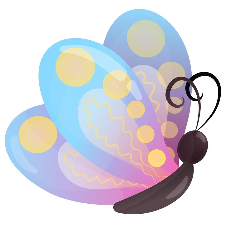 वेक्टर beautiful butterfly vector in cartoon style baby illustration for design