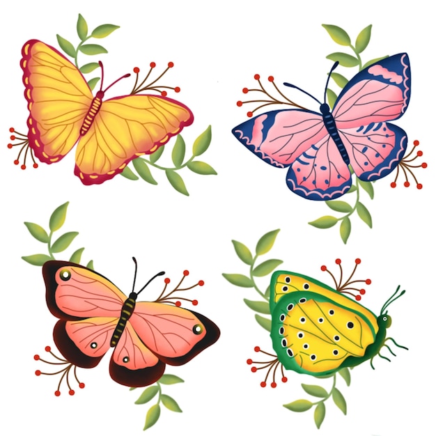 Вектор Прекрасная бабочка с цветом