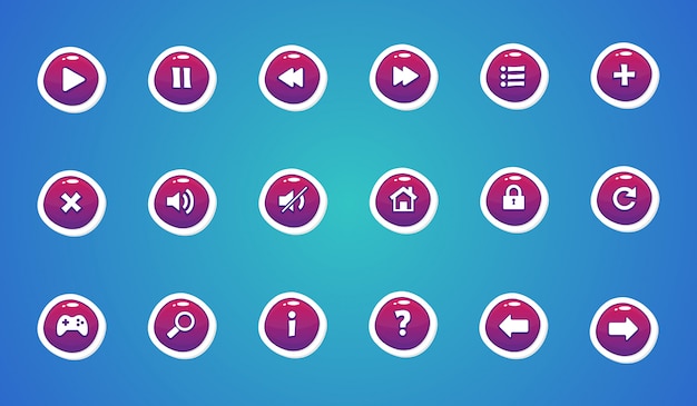 Вектор Коллекция красивых кнопок для пользовательского интерфейса