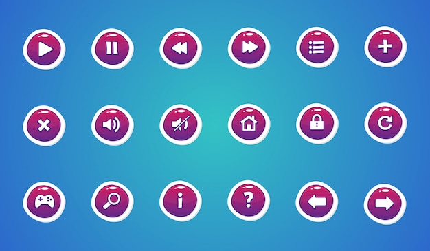 Vector beautiful buttons collection for user interface