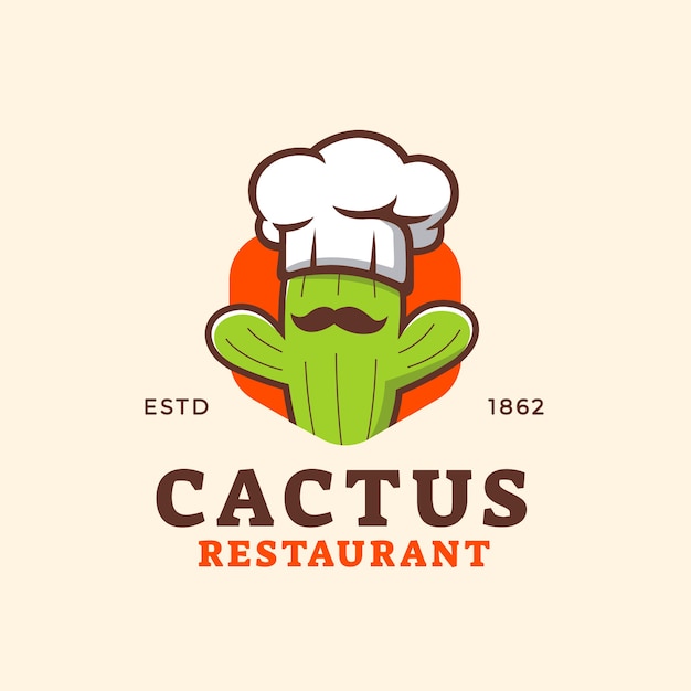 Bellissimo modello di logo di cactus