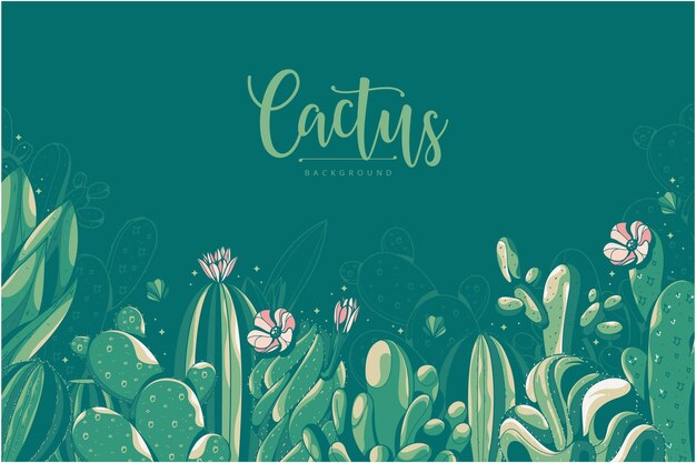 bellissimo sfondo dell'illustrazione della pianta del cactus