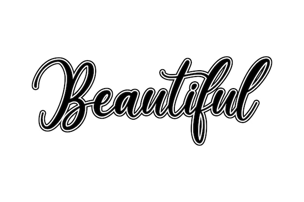 Vector beautiful calligraphy lettering hand drawn vector illustration