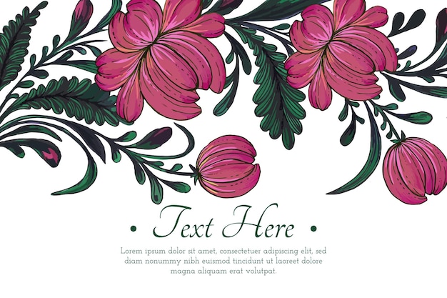 꽃 꽃 프레임 카드의 구성으로 아름다운 카드