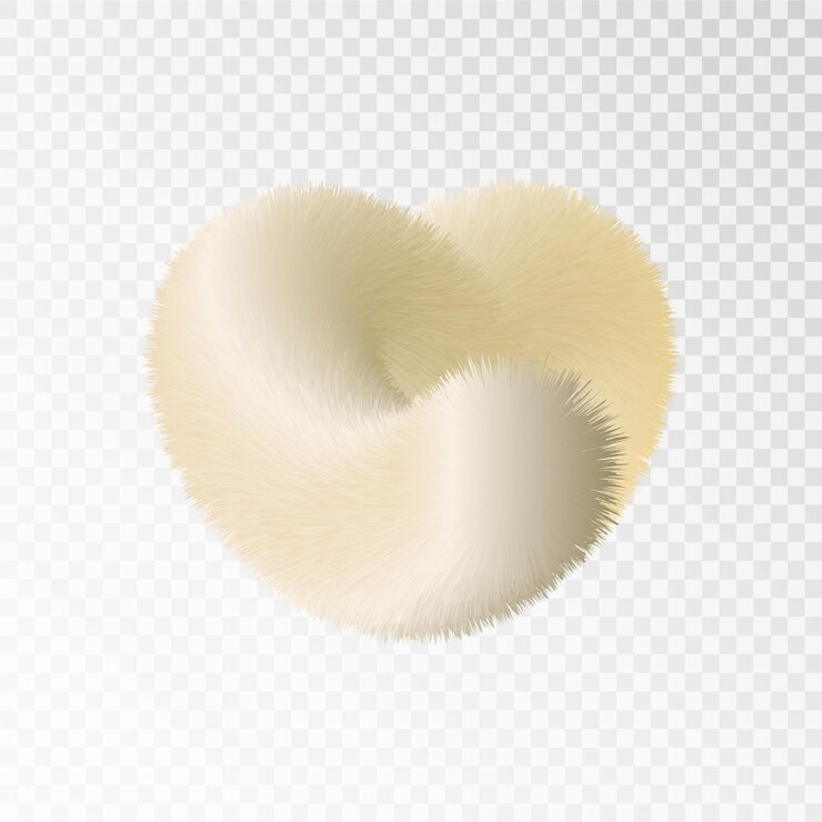 Vector beautiful cartoon fluffy heart. fur heart. the vector is isolated on a transparent background.
