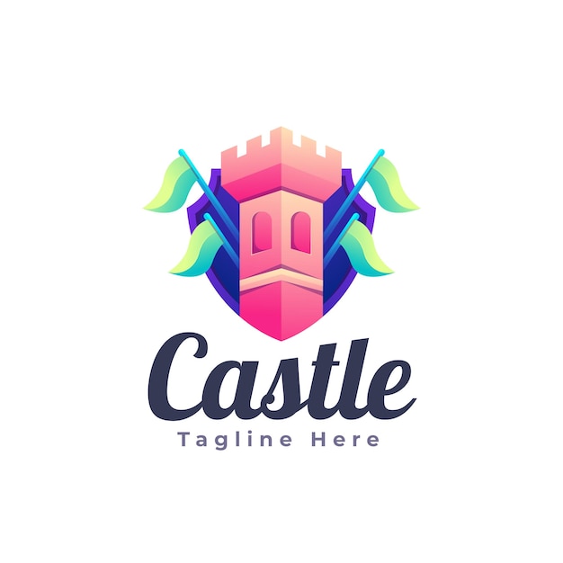 Bellissimo modello di logo del castello