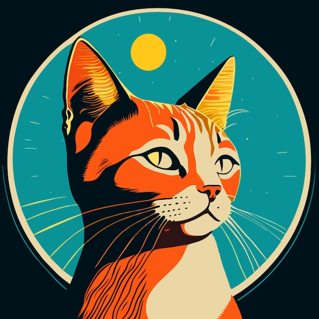 beautiful cat vector illustration cartoon
