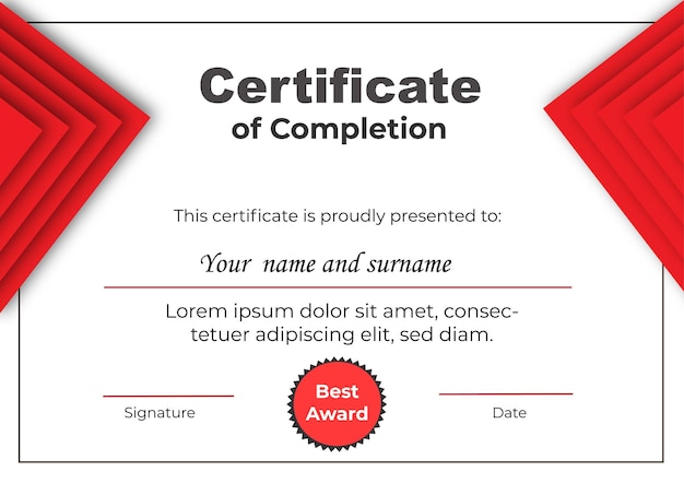 Beautiful Certificate Design Template