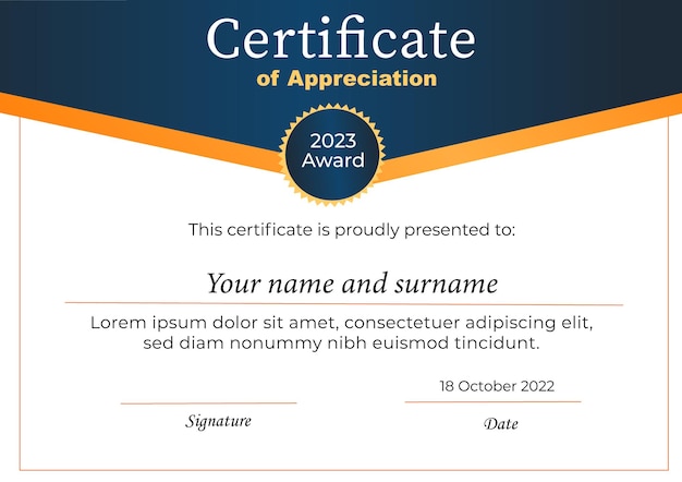 Beautiful Certificate Design Template