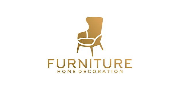美しい椅子のロゴのデザインのソファと家具
