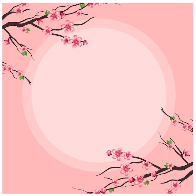 Vector beautiful cherry blossom illustration.