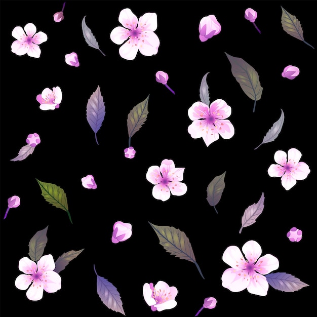 Vector beautiful cherry blossom vector