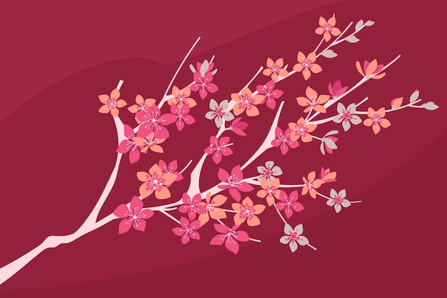 Vector beautiful cherry blosssom or sakura handdrawing backgrounds