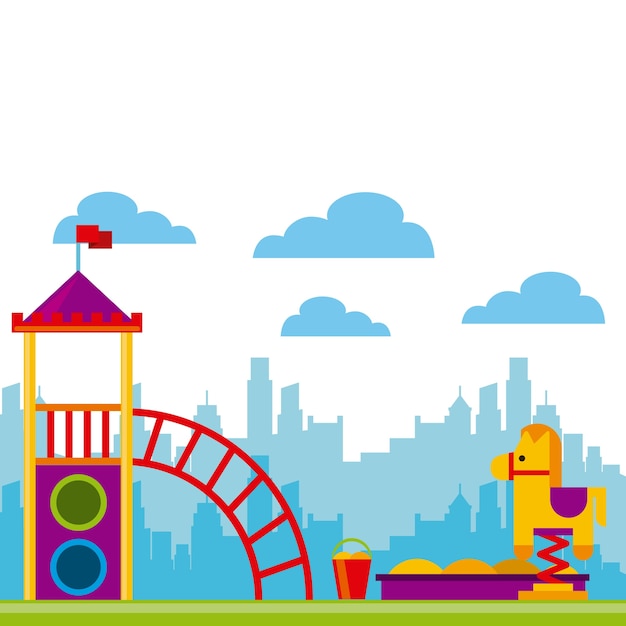 Beautiful children playground icon