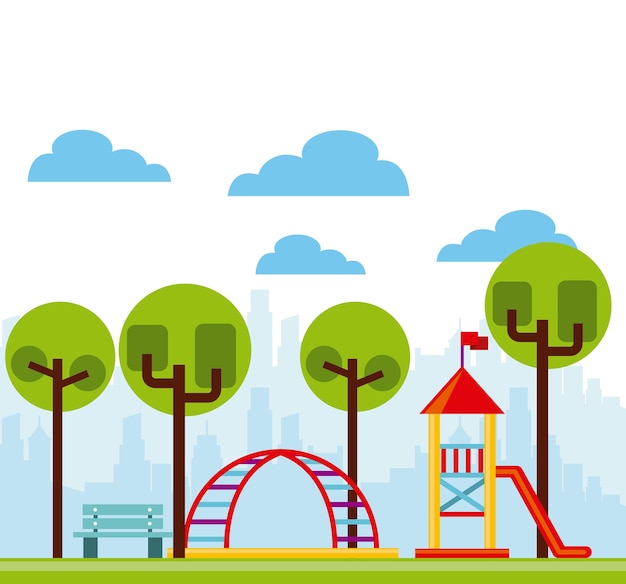 beautiful children playground icon