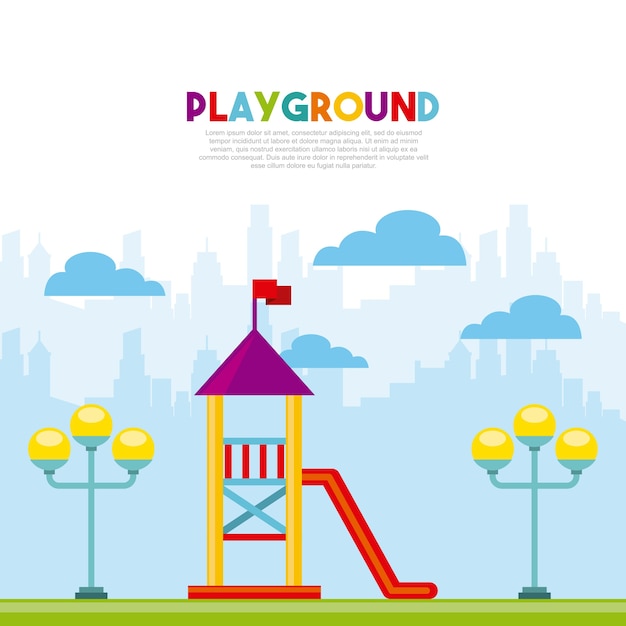 Vector beautiful children playground icon