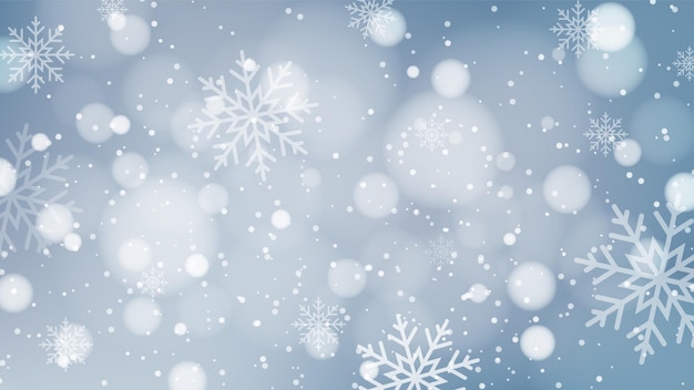 Bellissimo sfondo di natale con design bokeh e fiocco di neve