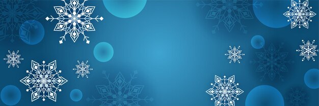 Beautiful christmas snowflake banner background with text space