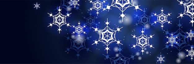 Beautiful christmas snowflake banner background with text space