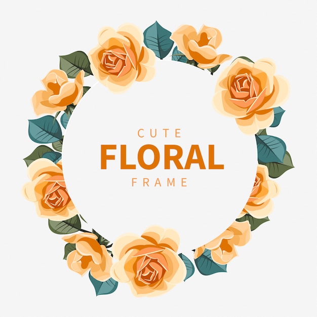 Beautiful Circle Floral Frame