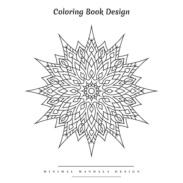 Beautiful circular pattern mandala for henna mehndi tattoo decoration coloring book page design