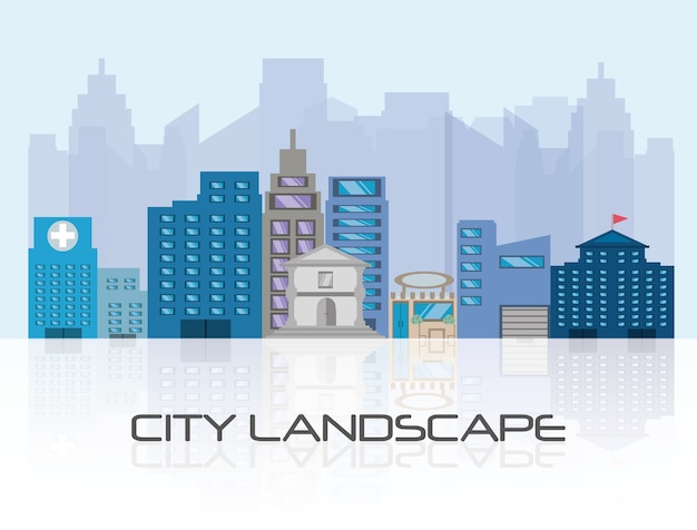 Vector beautiful city with building towers