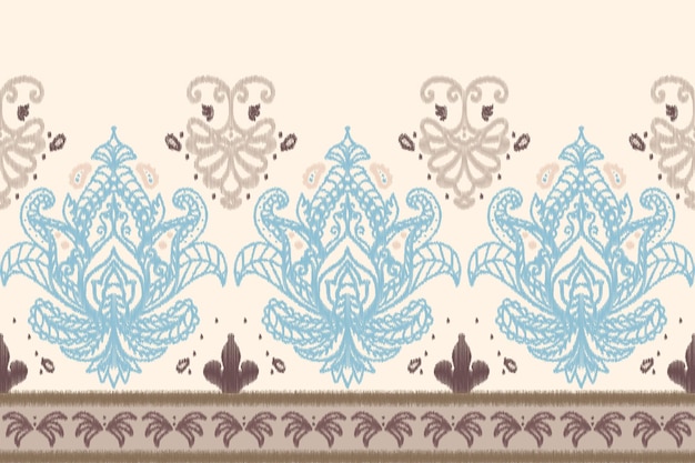 Vector beautiful classic ikat oriental paisley ethnic seamless pattern american chinese european indian