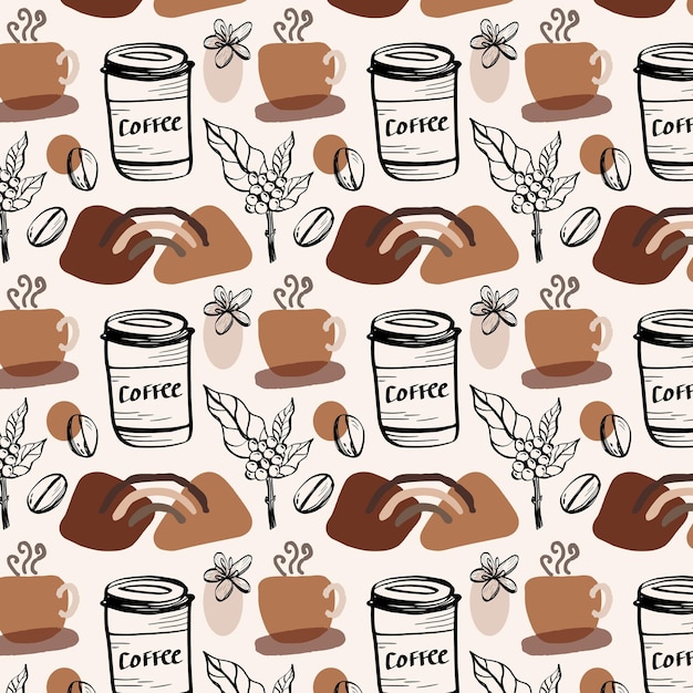 A beautiful coffee theme seamless pattern