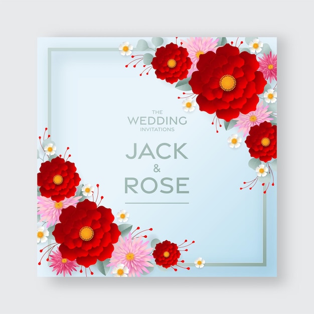 Beautiful color flower frame paper cut background