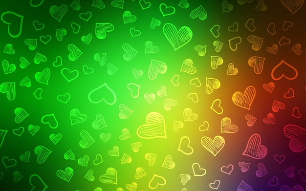 Beautiful colored illustration with hearts