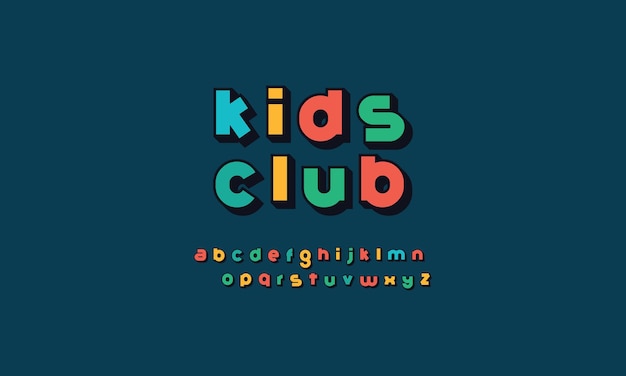 Красивые красочные 3D детские шрифты с логотипом Креативная типография Шрифты для детских книг Образовательные