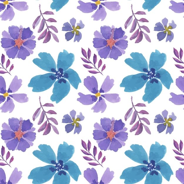 Beautiful colorful floral watercolor seamless pattern