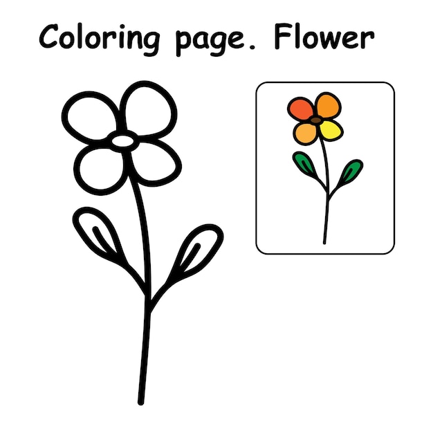 Bellissimo fiore colorato da colorare, il libro da colorare per bambini in età prescolare