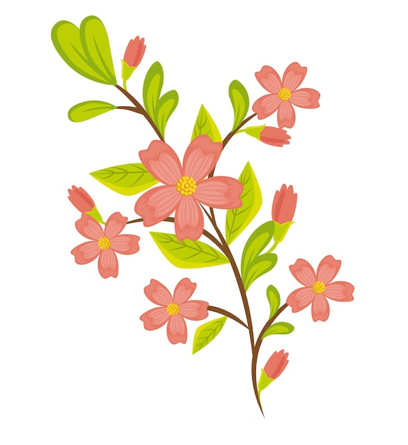 Vector beautiful colorful flowers design