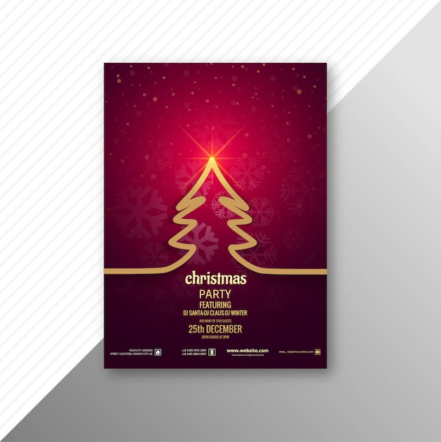 Vector beautiful colorful marry christmas party flyer template