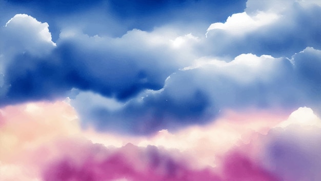 Beautiful Colorful Sky Smoke Mist Watercolor Smudge Vector Illustration