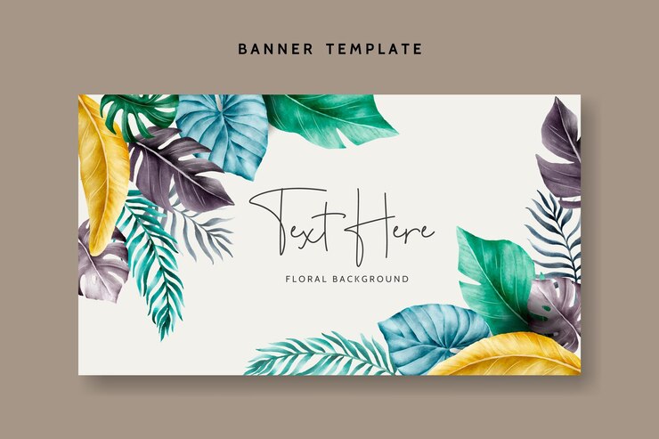 Vector beautiful colorful tropical leaves watercolor background