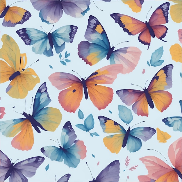 Beautiful colourful butterfly seamless pattern vector illustration