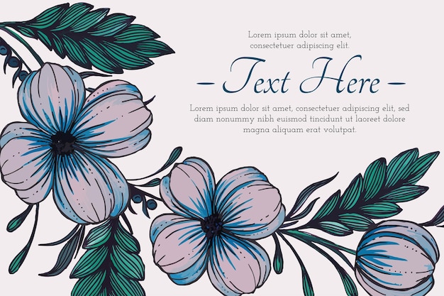 花の美しい構図フローラルフレームカード