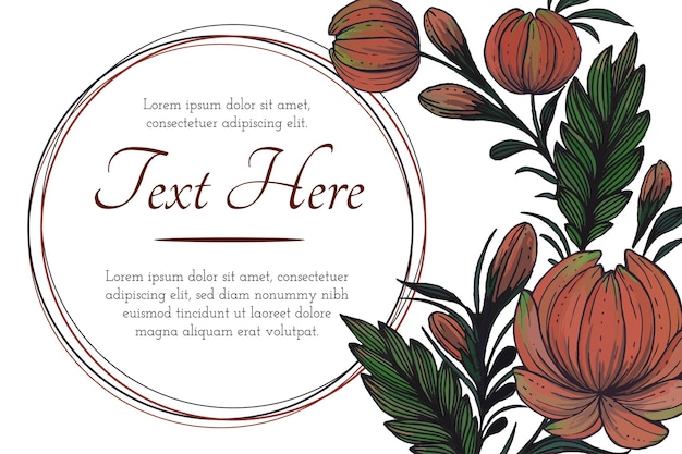 꽃의 아름다운 구성 꽃 프레임 카드