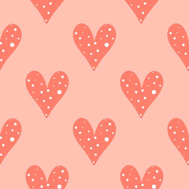 Beautiful coral seamless pattern hearts vector illustration for fabric packaging paper and design