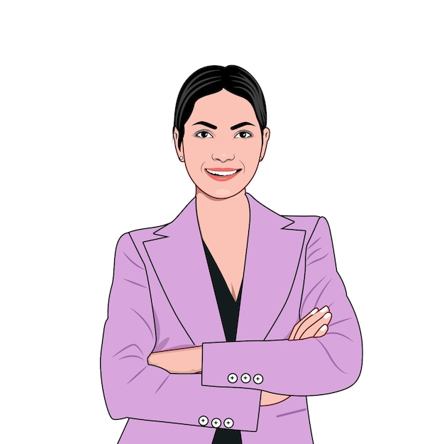 Vector beautiful corporate women in suits flat cartoon vector illustration