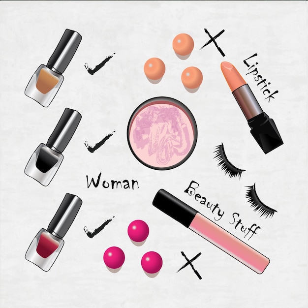 Beautiful cosmetic collection background